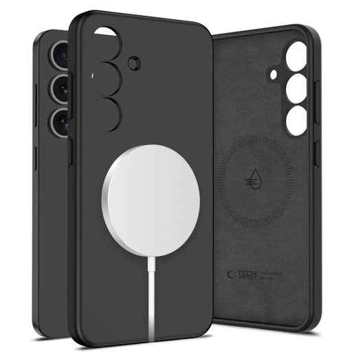 Tech-Protect Liquid Silicone MagSafe Case for Samsung Galaxy S25+ - Black - Cell phone cases and covers<<<HurtelXML