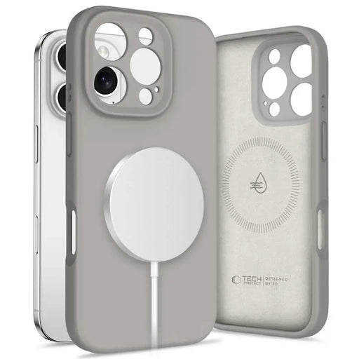 Tech-Protect Liquid Silicone MagSafe iPhone 16 Pro Case - Gray - Cell phone cases and covers<<<HurtelXML