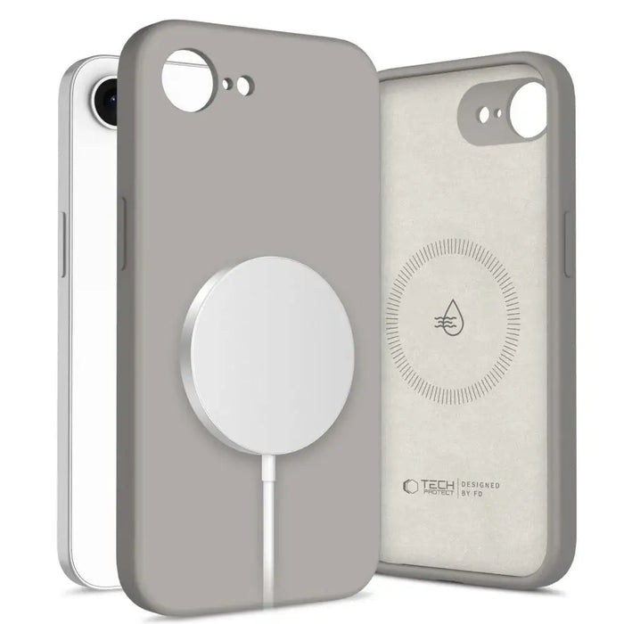Tech-Protect Liquid Silicone MagSafe iPhone 16e Case - Gray - Cell phone cases and covers<<<HurtelXML