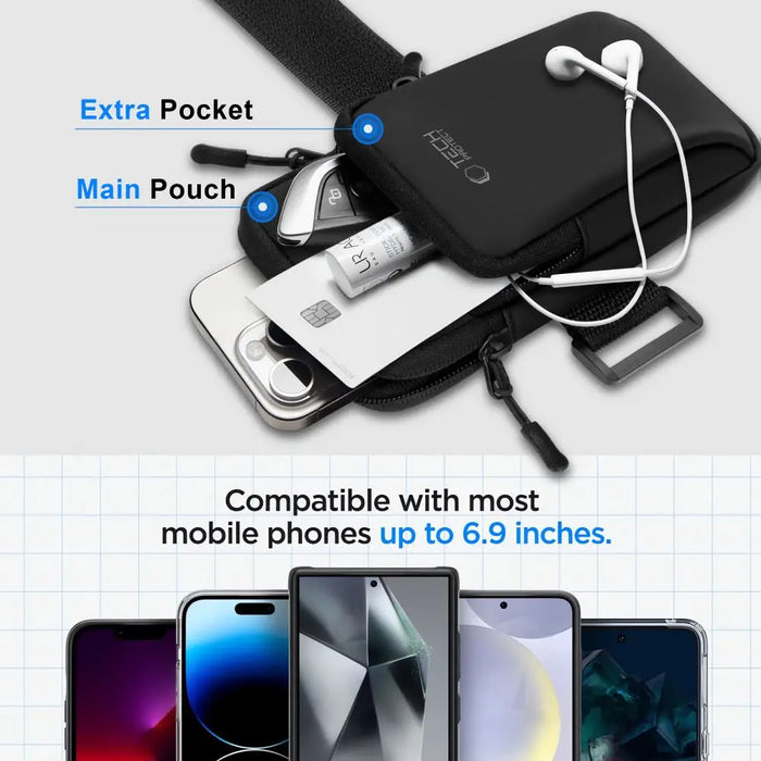 Tech-Protect M7 Universal Sport Armband Case - Black - Cell phone cases and covers<<<HurtelXML