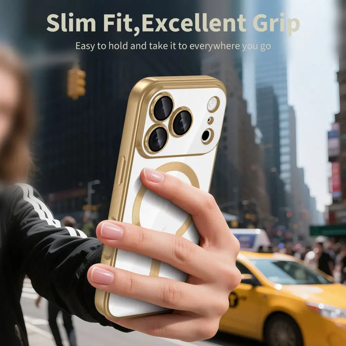 Tech-Protect MagFlex MagSafe Case for iPhone 17 Pro Max - Transparent Gold - Cell phone cases and covers<<<HurtelXML