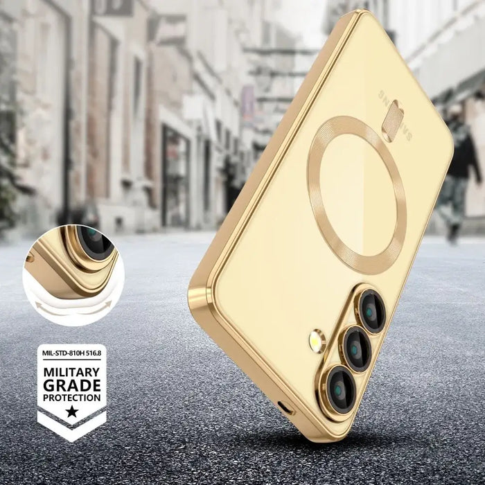 Tech-Protect MagFlex MagSafe Case for Samsung Galaxy A56 5G - Transparent Gold - Cell phone cases and covers<<<HurtelXML