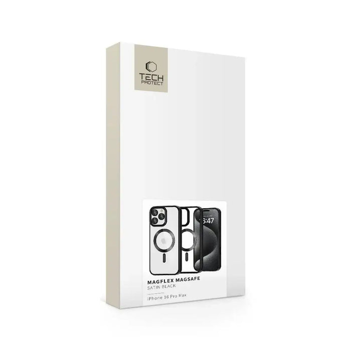 Tech-Protect MagFlex MagSafe iPhone 16 Pro Max Case - Clear with Black Frame - Cell phone cases and covers<<<HurtelXML