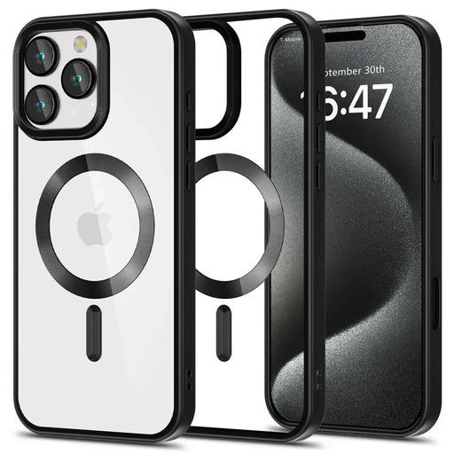 Tech-Protect MagFlex MagSafe iPhone 16 Pro Max Case - Clear with Black Frame - Cell phone cases and covers<<<HurtelXML