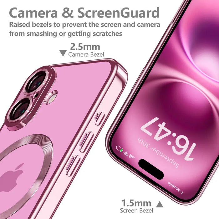 Tech-Protect MagFlex MagSafena iPhone 16 Case - Clear / Pink - Cell phone cases and covers<<<HurtelXML