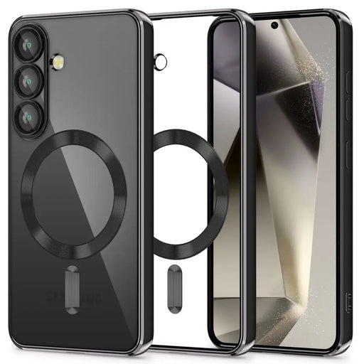 Tech-Protect MagMat MagSafe Case for Samsung Galaxy S25 - Clear Black - Cell phone cases and covers<<<HurtelXML