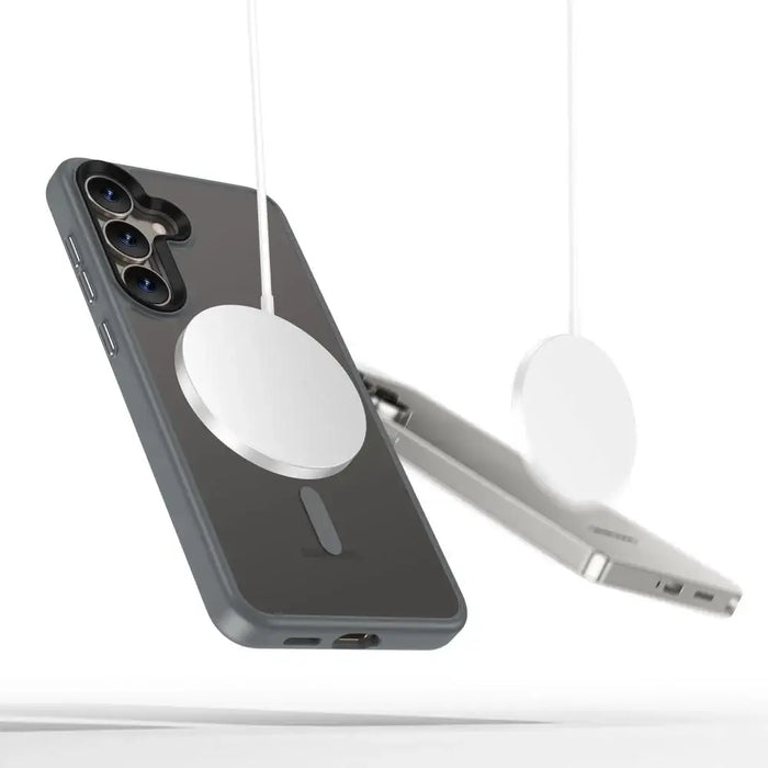 Tech-Protect MagMat MagSafe Case for Samsung Galaxy S25 - Clear Gray - Cell phone cases and covers<<<HurtelXML