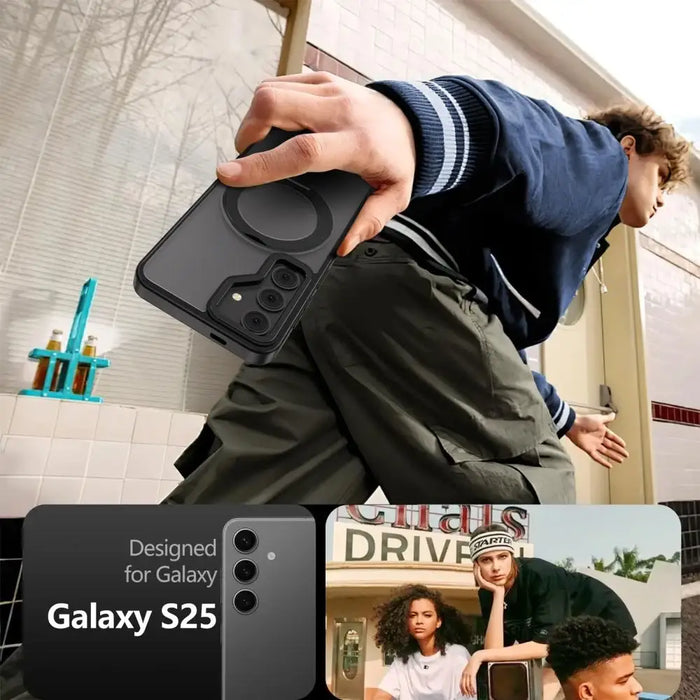 Tech-Protect MagMat MagSafe Case for Samsung Galaxy S25 - Matte Black - Cell phone cases and covers<<<HurtelXML