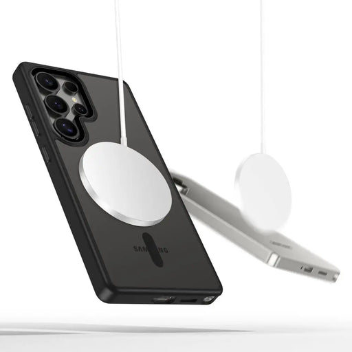 Tech-Protect MagMat MagSafe Case for Samsung Galaxy S25 Ultra - Clear Black - Cell phone cases and covers<<<HurtelXML