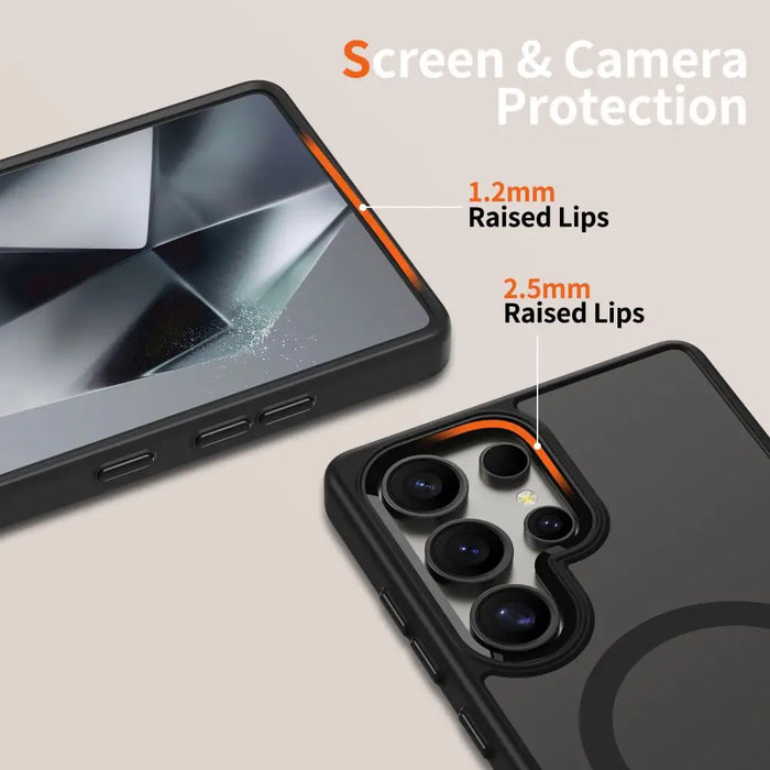 Tech-Protect MagMat MagSafe Case for Samsung Galaxy S25 Ultra - Clear Black - Cell phone cases and covers<<<HurtelXML