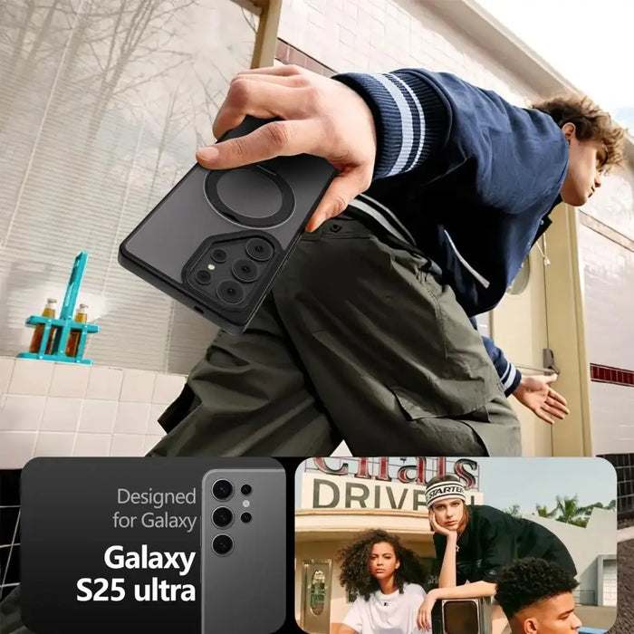 Tech-Protect MagMat MagSafe Case for Samsung Galaxy S25 Ultra - Matte Black - Cell phone cases and covers<<<HurtelXML