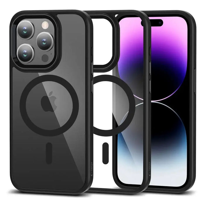 Tech-Protect MagMat MagSafe iPhone 15 Pro Max Case - Clear Black - Cell phone cases and covers<<<HurtelXML