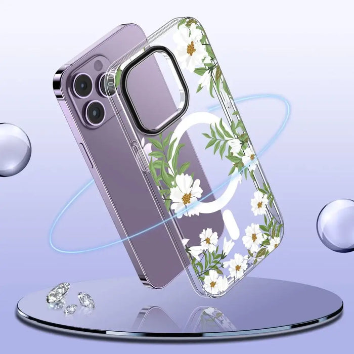 Tech-Protect MagMood MagSafe case for iPhone 14 Pro - daisies with leaves - Cell phone cases and covers<<<HurtelXML