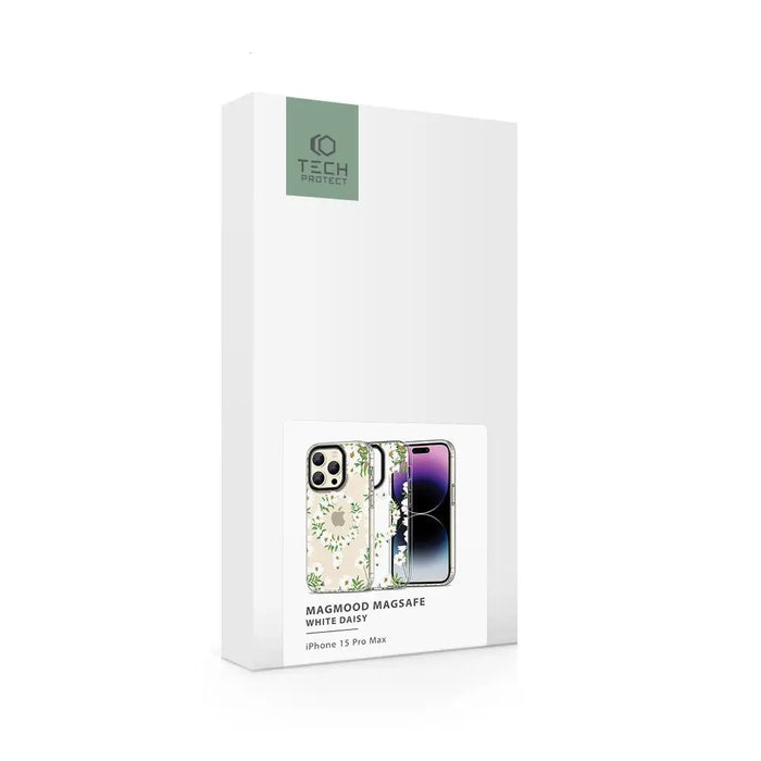 Tech-Protect MagMood MagSafe iPhone 15 Pro Max Case - White Daisies - Cell phone cases and covers<<<HurtelXML
