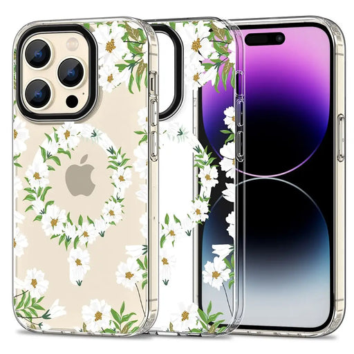 Tech-Protect MagMood MagSafe iPhone 15 Pro Max Case - White Daisies - Cell phone cases and covers<<<HurtelXML