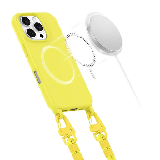 Tech-Protect MagNecklace MagSafe Case with Lanyard for iPhone 16 Pro Max - Yellow - Cell phone cases
