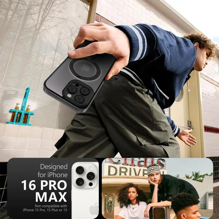 Tech-Protect MagRing MagSafe Case with Stand for iPhone 16 Pro Max - Black - Cell phone cases and covers<<<HurtelXML