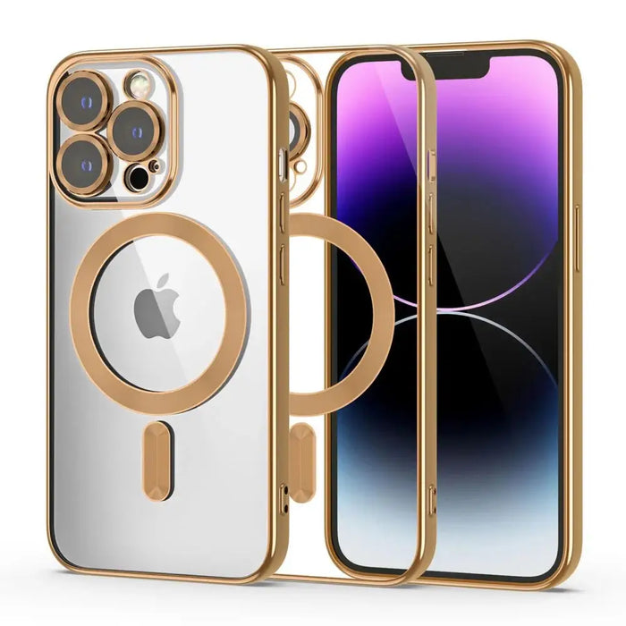 Tech-Protect MagShine Line MagSafe case for iPhone 14 Pro - gold - Cell phone cases and covers<<<HurtelXML