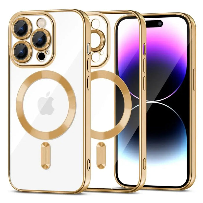 Tech-Protect MagShine Line MagSafe case for iPhone 15 Pro Max - gold - Cell phone cases and covers<<<HurtelXML