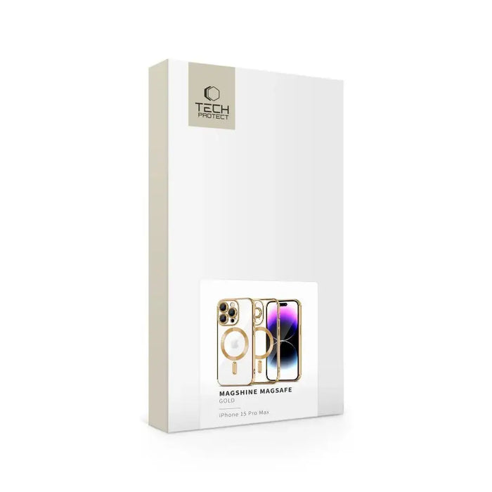 Tech-Protect MagShine Line MagSafe case for iPhone 15 Pro Max - gold - Cell phone cases and covers<<<HurtelXML