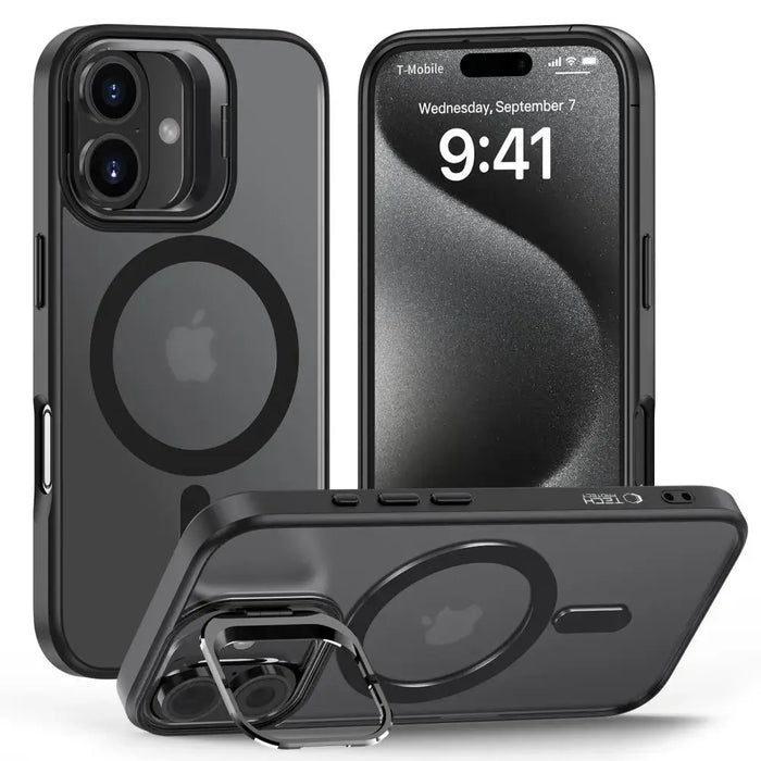 Tech-Protect MagStand MagSafe Case with Stand for iPhone 16 - Semi-Transparent - Cell phone cases and covers<<<HurtelXML