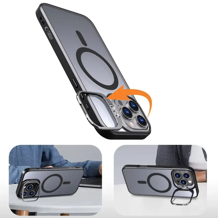 Tech-Protect MagStand MagSafe Case with Stand for iPhone 16 - Semi-Transparent - Cell phone cases and covers<<<HurtelXML
