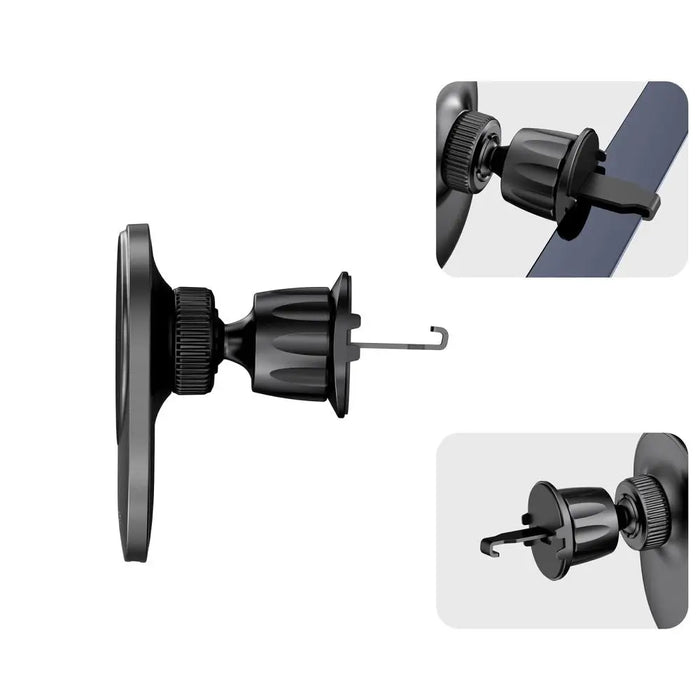 Tech-Protect MM15W-V1 Car Phone Holder with MagSafe 15W Inductive Charger for Air Vent - Black - Cell phone USB