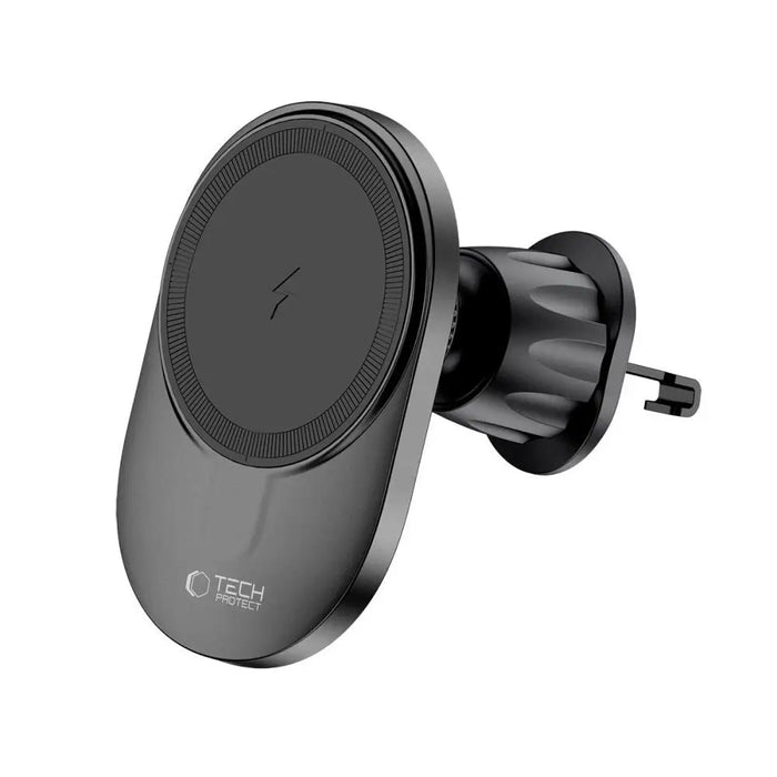 Tech-Protect MM15W-V1 Car Phone Holder with MagSafe 15W Wireless Charger for Cockpit/Air Vent - Black - Cell phone USB