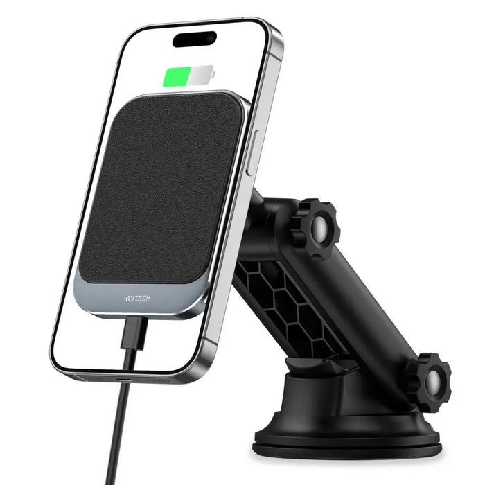 Tech-Protect MM15W-V2 Car Phone Holder with MagSafe 15W Inductive Charger for Cockpit - Black - Cell phone USB