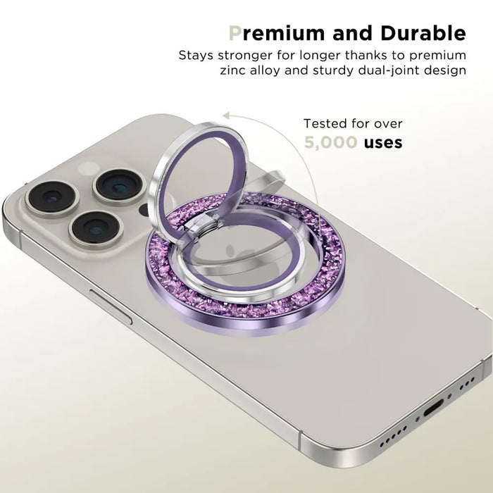 Tech-Protect MMR200 magnetic holder / ring with MagSafe - purple with crystals - Cell phone holders<<<HurtelXML