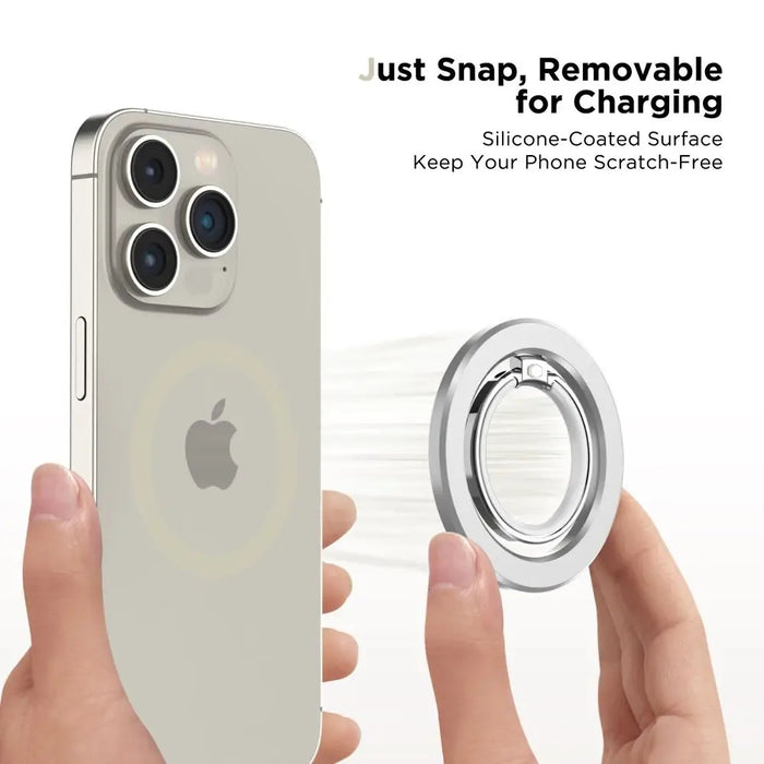 Tech-Protect MMR300 magnetic holder/ring with MagSafe - silver - Cell phone holders<<<HurtelXML