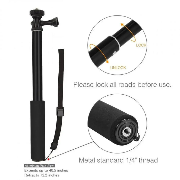 Tech-Protect Monopad for GoPro Hero with Selfie Stick up to 92cm - Black - Photo accessories<<<HurtelXML
