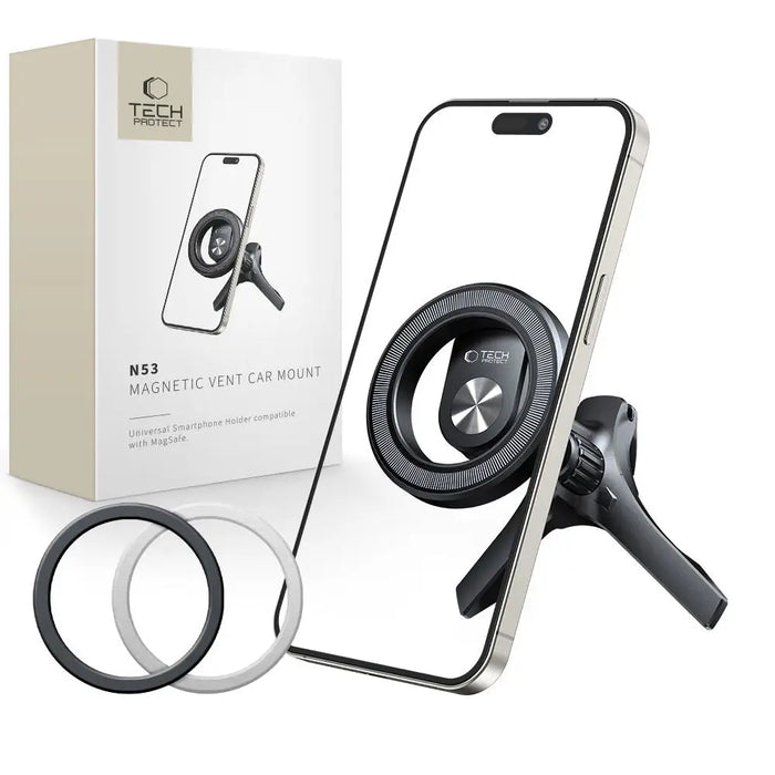 Tech-Protect N53 Car Air Vent Holder with MagSafe Rings - Black - Cell phone holders<<<HurtelXML