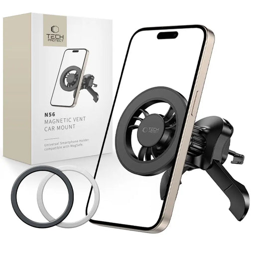 Tech-Protect N56 Magnetic MagSafe Car Air Vent Mount Holder - Black - Cell phone holders<<<HurtelXML