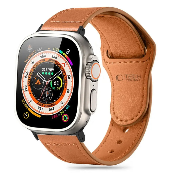 Tech-Protect Naturalfit Strap for Apple Watch 4 / 5 / 6 / 7 / 8 / 9 / SE (38 / 40 / 41 mm) - Brown - Other cell phone