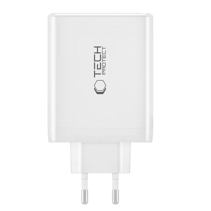 Tech-Protect NC100W-GAN charger GaN 3x USB-C PD 100W / USB-A QC 3.0 - white - Cell phone USB charger<<<HurtelXML