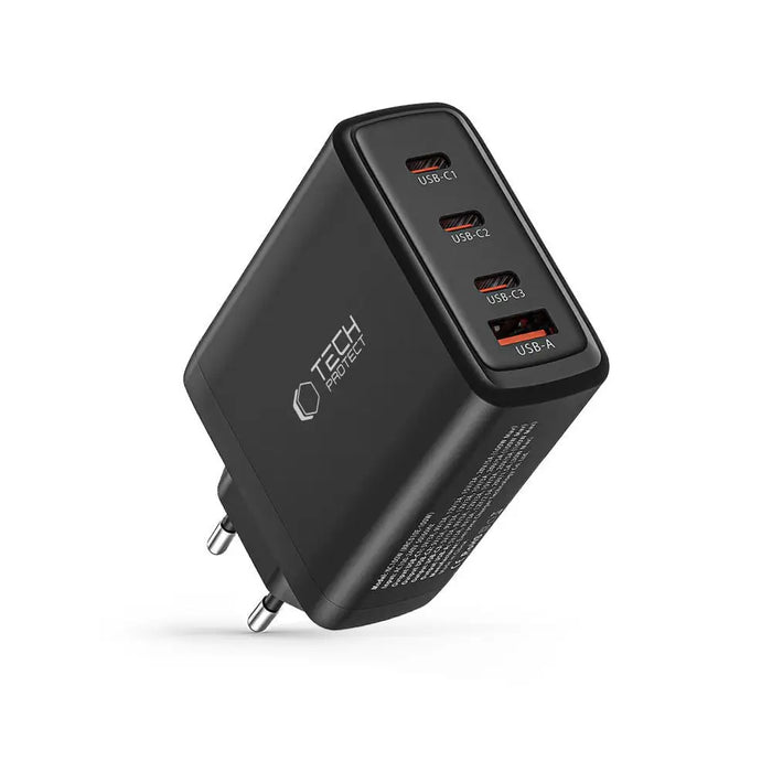 Tech-Protect NC100W-GAN charger network GaN 3x USB-C PD 100W / USB-A QC 3.0 - black - Cell phone USB charger<<<HurtelXML