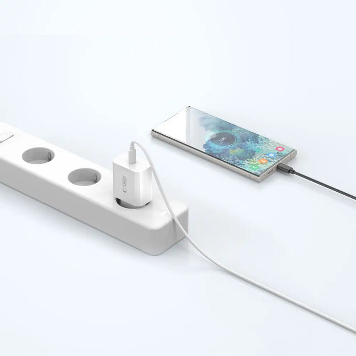 Tech-Protect NC20W PD20W USB-C wall charger with USB-C cable - white - Cell phone USB charger<<<HurtelXML