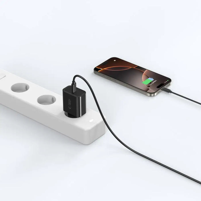Tech-Protect NC20W USB-C 1-Port PD20W Wall Charger - Black - Cell phone USB charger<<<HurtelXML