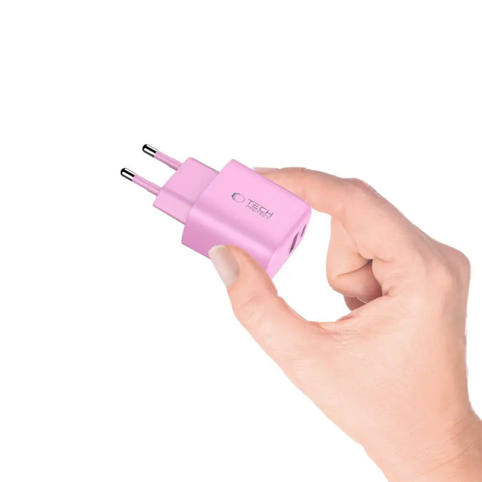 Tech-Protect NCA20 PD 20W QC3.0 USB-A / USB-C Wall Charger - Pink - Cell phone USB charger<<<HurtelXML