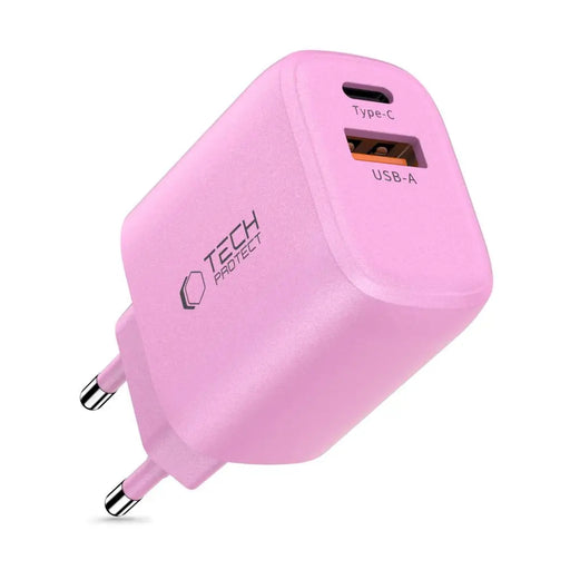 Tech-Protect NCA20 PD 20W QC3.0 USB-A / USB-C Wall Charger - Pink - Cell phone USB charger<<<HurtelXML