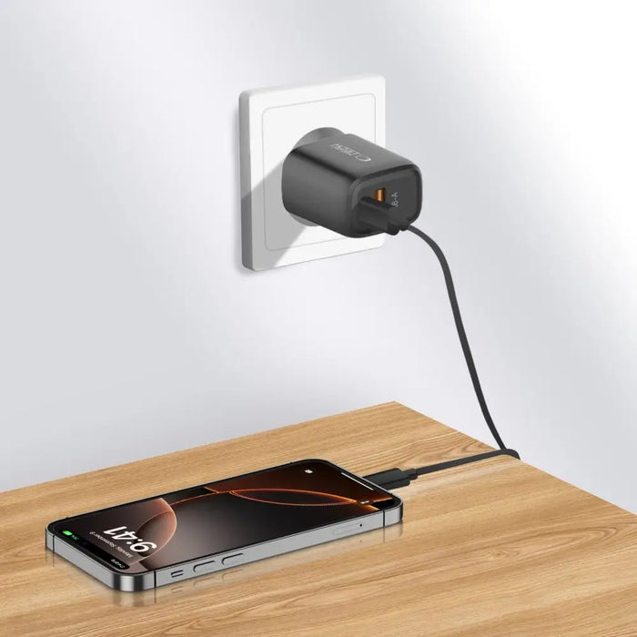 Tech-Protect NCA30 PD 30W / QC3.0 USB-A / USB-C wall charger - black - Cell phone USB charger<<<HurtelXML