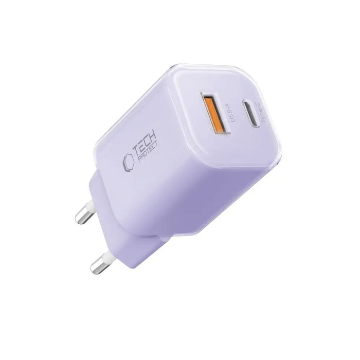 Tech-Protect NCM33 PD 33W QC3.0 USB-C / USB-C Wall Charger - Purple - Cell phone USB charger<<<HurtelXML