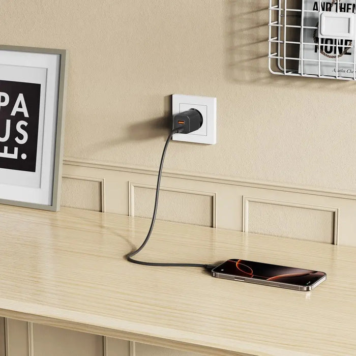 Tech-Protect NCM33W 2-port PD33W/QC3.0 wall charger - black - Cell phone USB charger<<<HurtelXML