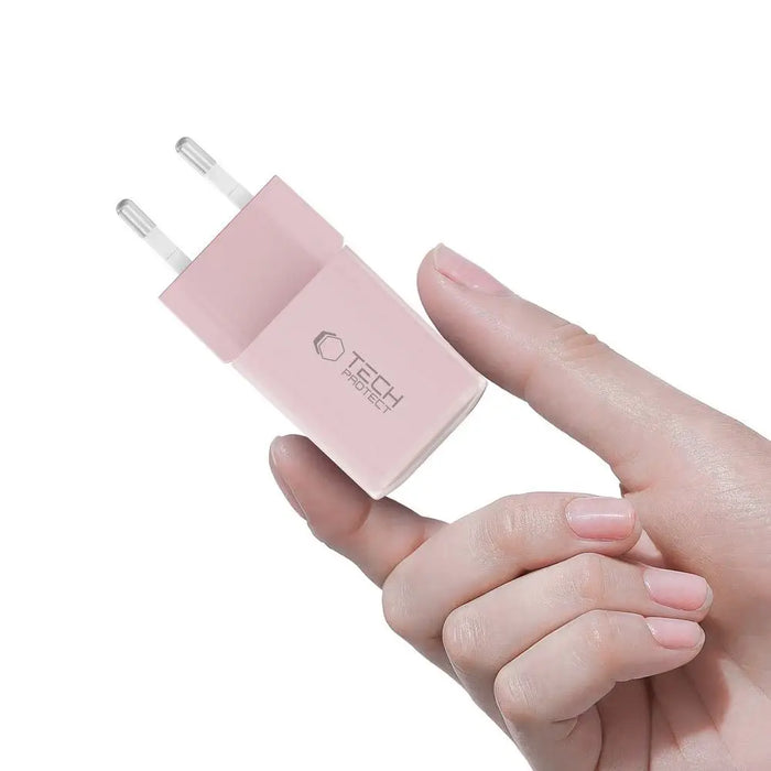 Tech-Protect NCM33W 2-port PD33W/QC3.0 wall charger - pink - Cell phone USB charger<<<HurtelXML