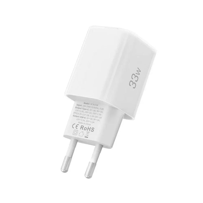 Tech-Protect NCM33W 2-port PD33W/QC3.0 wall charger - white - Cell phone USB charger<<<HurtelXML