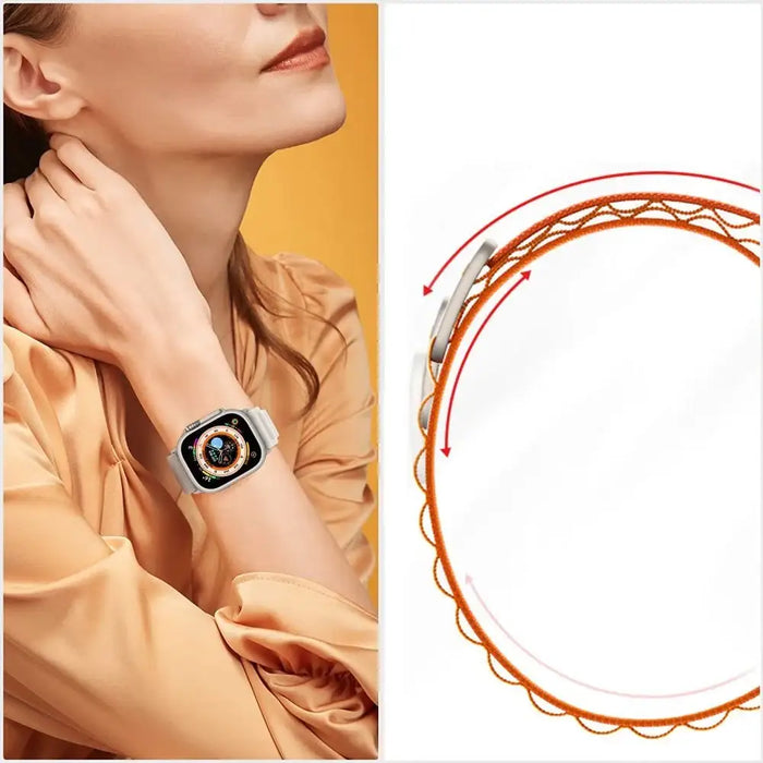 Tech-Protect Nylon Pro Strap for Apple Watch 4 / 5 / 6 / 7 / 8 / 9 / SE (38/40/41 mm) - Orange - Other cell phone