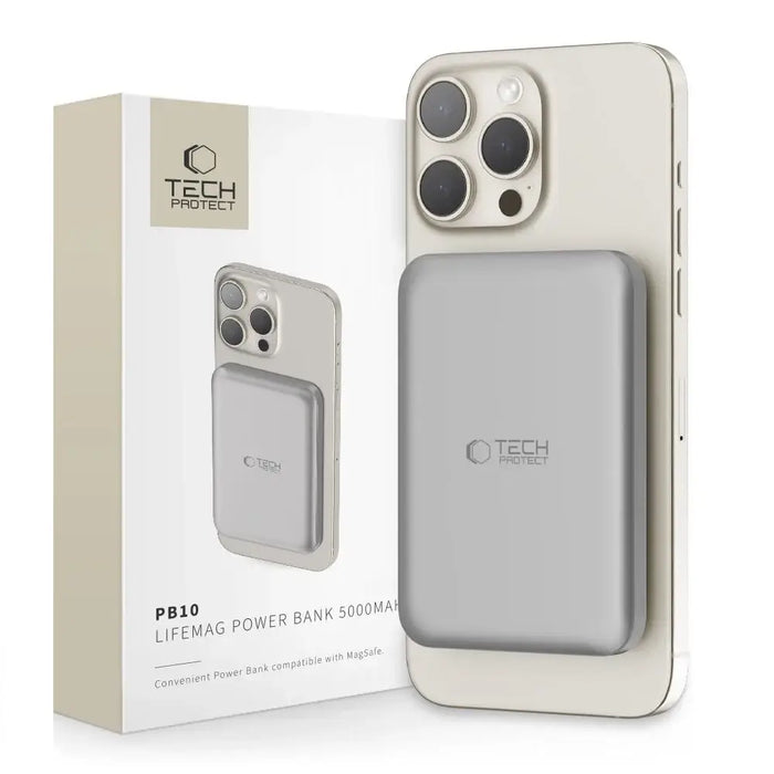 Tech-Protect PB10 LifeMag MagSafe 5000 mAh powerbank - titanium - Powerbanks<<<HurtelXML