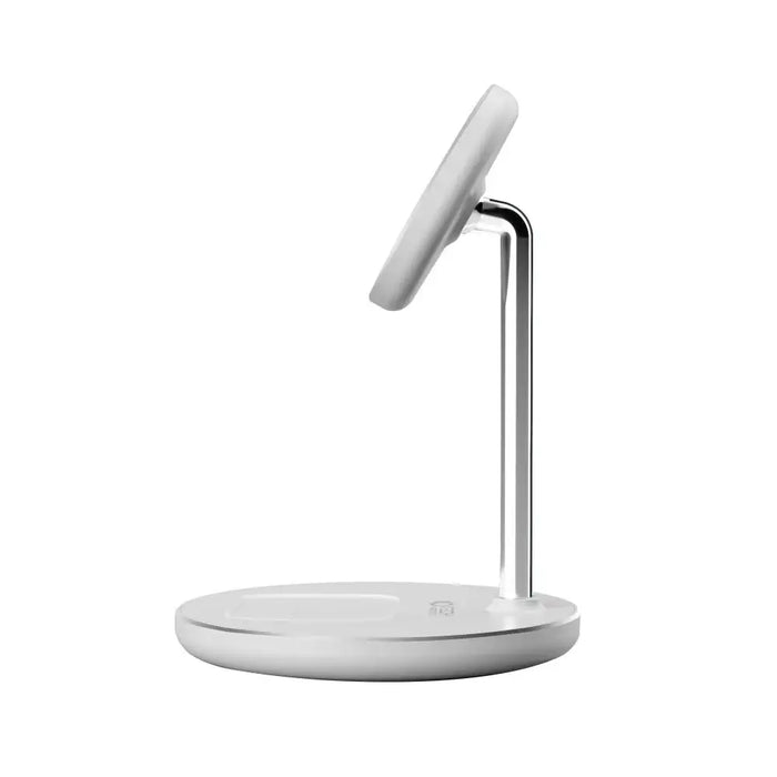 Tech-Protect QI15W-A21 MagSafe 15W inductive charger with 2in1 smartphone/headphone stand - white - Cell phone USB