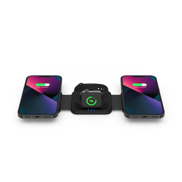 Tech-Protect QI15W-A24 MagSafe 3in1 Inductive Charger for Smartphone / AirPods / Apple Watch - Black - Cell phone USB